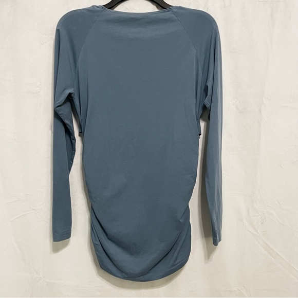 Sundance Layer Wrap Style Ruched Side V Neck Long Sleeve Top Size Medium - Picture 6 of 6